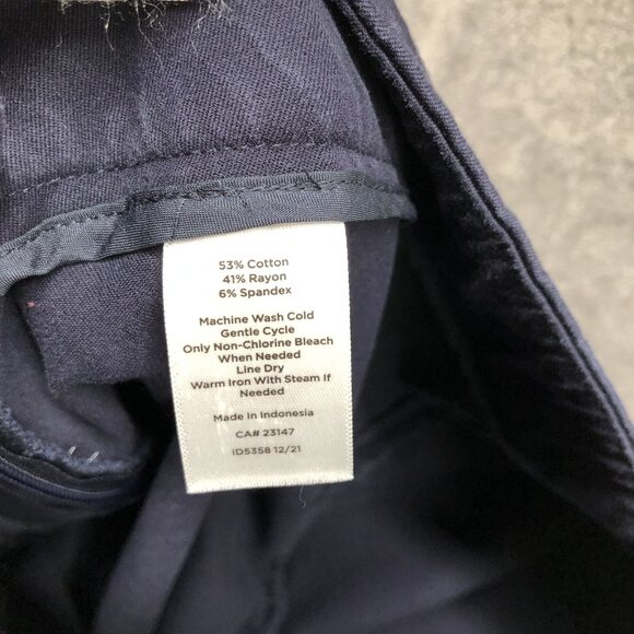 Talbots Chatham Ankle Pants Womens Size 16 Navy Blue Flat Front Slim Skinny - Picture 11 of 11